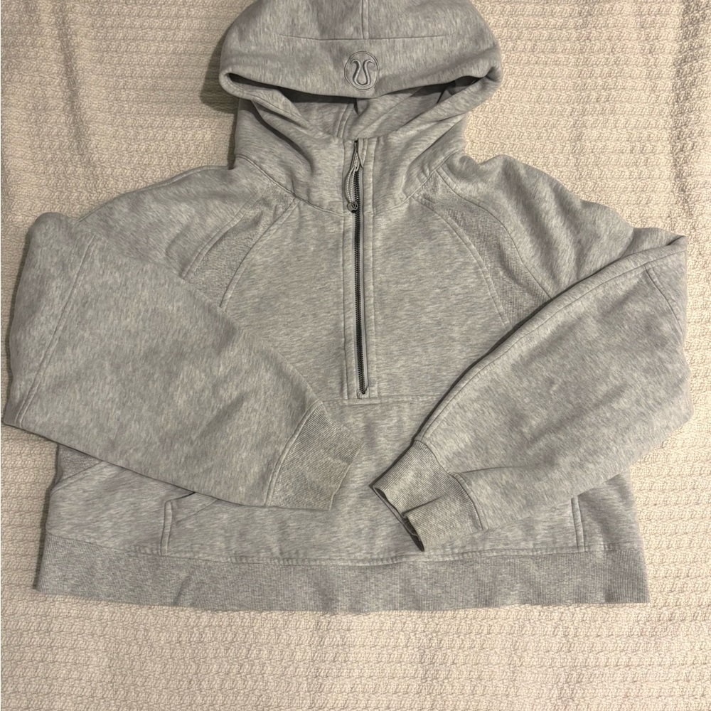 NEW lululemon scooba Crop Gray Half-Zip Hoodie